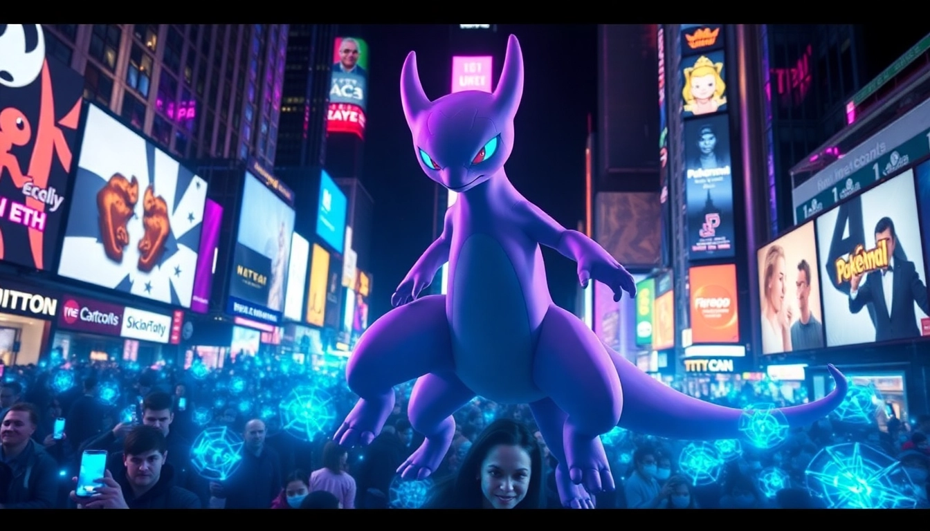 Pokémon Go 10th Anniversary: Thousands Battle Mewtwo in Times Square - Gaming Conference Coverage